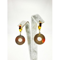 Gold Yuvarlak Sedefli Küpe